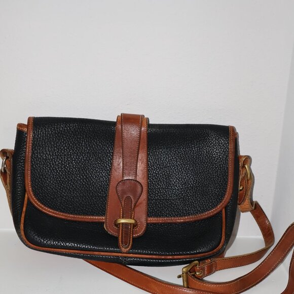 Dooney & Bourke Black Brown All Weather Leather Equestrian Shoulder Bag - Picture 16 of 16